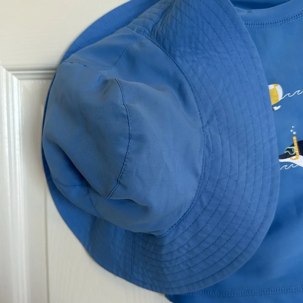 New! Kids Blue Swim Set with Hat Sun Protection UPF 50- Size 18 months